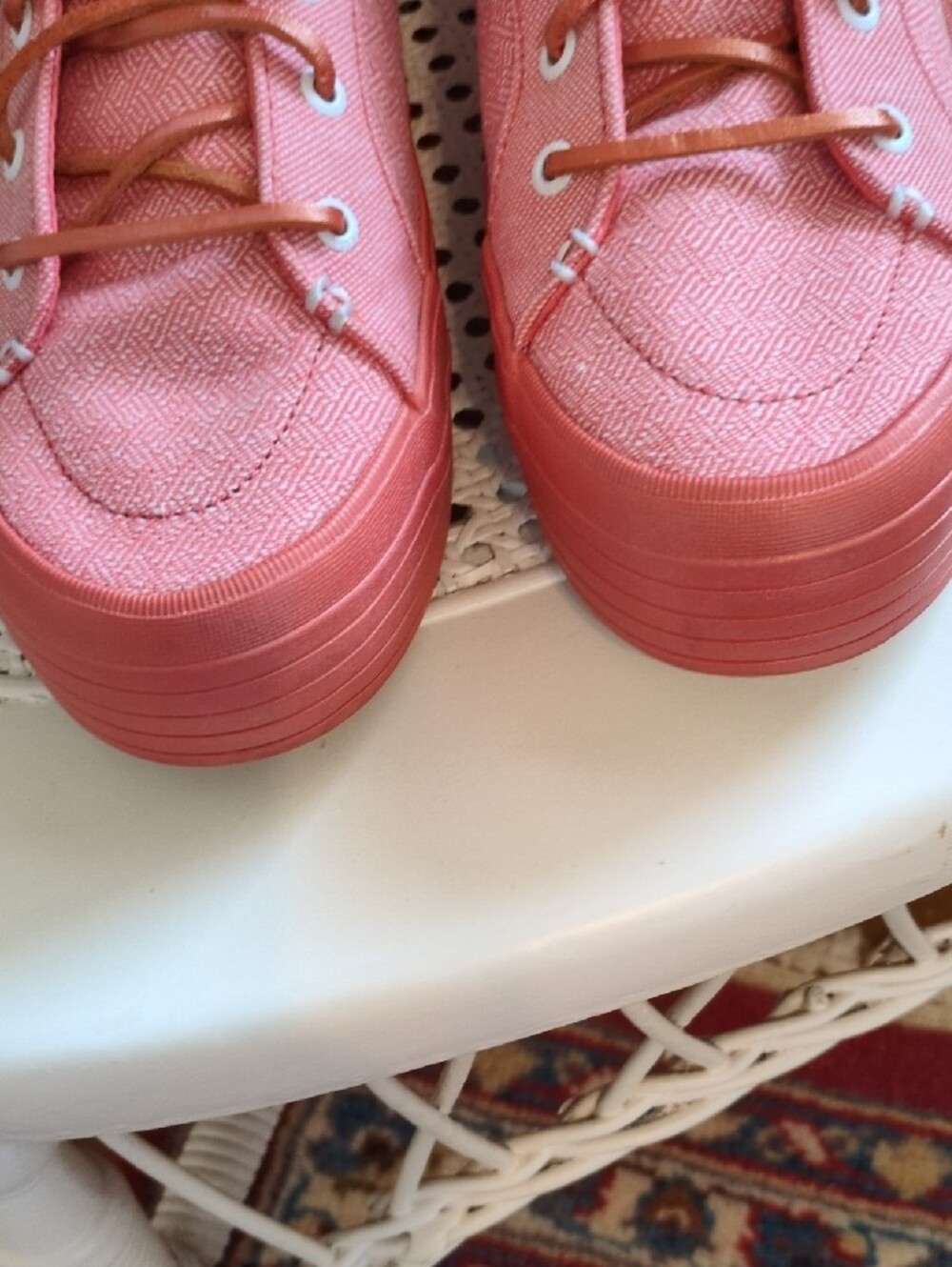Sperry Coral Pink Canvas Lace-Up Sneakers - Picture 5 of 6